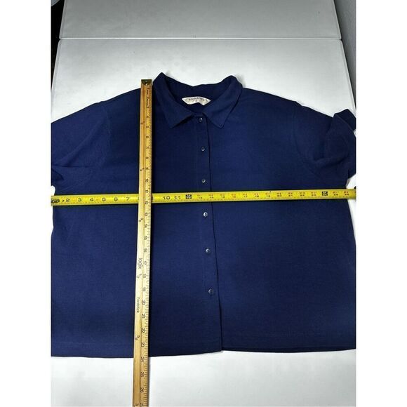 Vintage Bechamel Women’s Short Sleeve Blue Cotton Blend Buttoned Shirt Sz 1X - Picture 7 of 15
